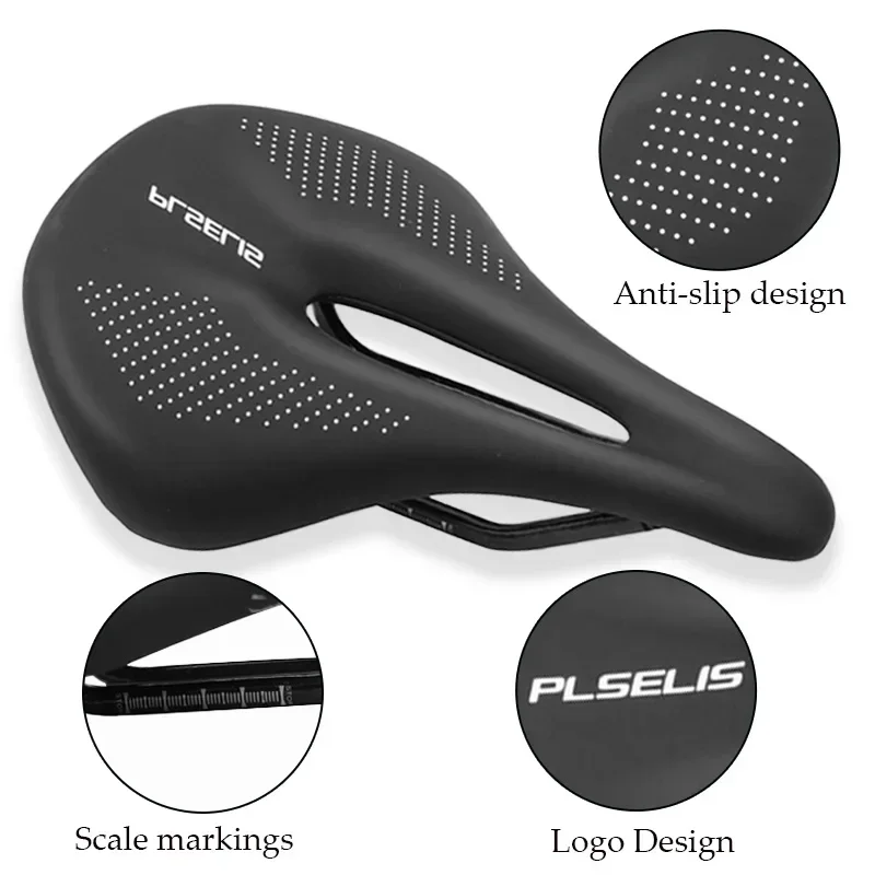 Carbon Bike Seat Ultra Comfortable Bicycle Saddle Hollow Breathable Road Mountain Bike Seat Cushion 245*143/155mm White Black