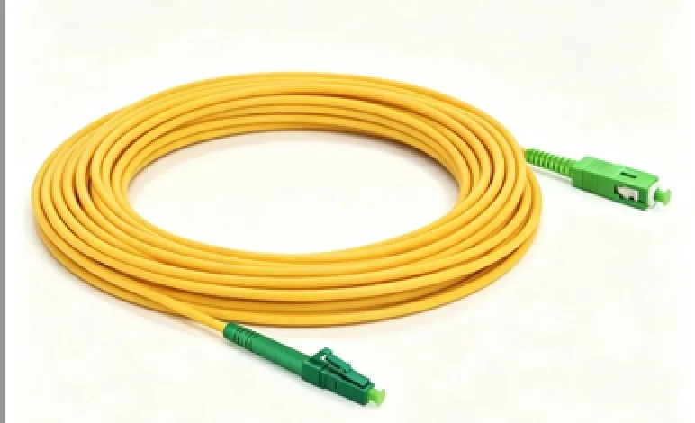2 Pack OS2 Single‑Mode Simplex Indoor Fiber Jumper, LC APC‑SC APC Cord for Internal Wiring in Telecom Cabinet Network Devices