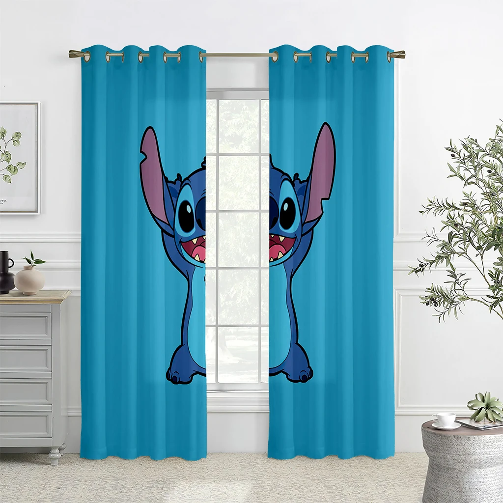 Cartoon Animation Printed Curtains for Kids, Children's Room, Dormitory Decorative Curtains, Machine Washable Gifts, 2 Pack