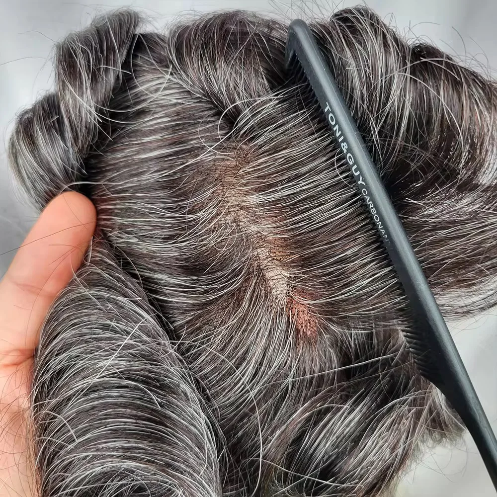 

Мужской протез швейцарского кружева Q6 # 1b20 # 1b30 черный, серый мужской парик, европейский мужской парик из человеческих волос с системой замены мужских волос из искусственной кожи