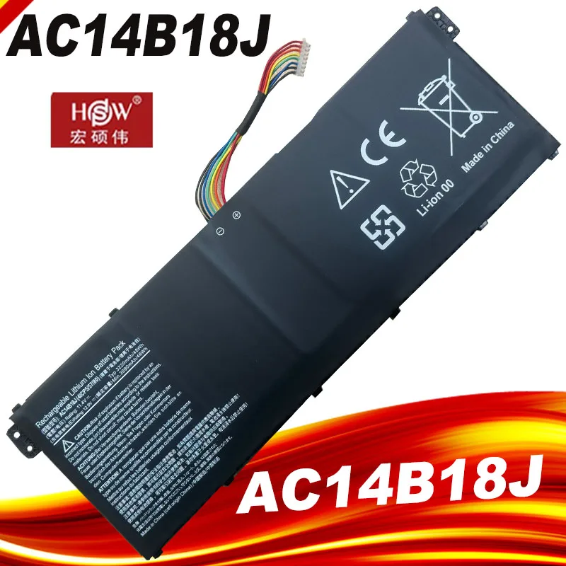 

AC14B18J AC14B13J Laptop Battery for Acer Aspire E3-111 E3-112 E3-112M ES1-531 MS2394 B115-MP EX2519 N15Q3 N15W4 11.4V