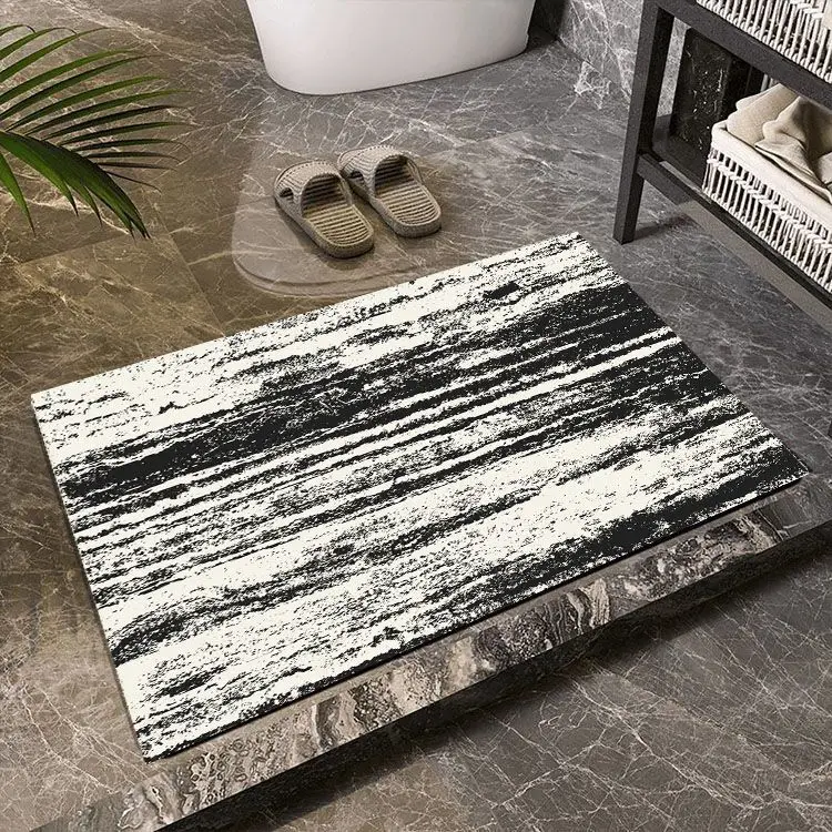 

Minimal diatom mud black technology bathroom toilet floor mat absorbent wear-resistant and non-slip high-grade floor mat