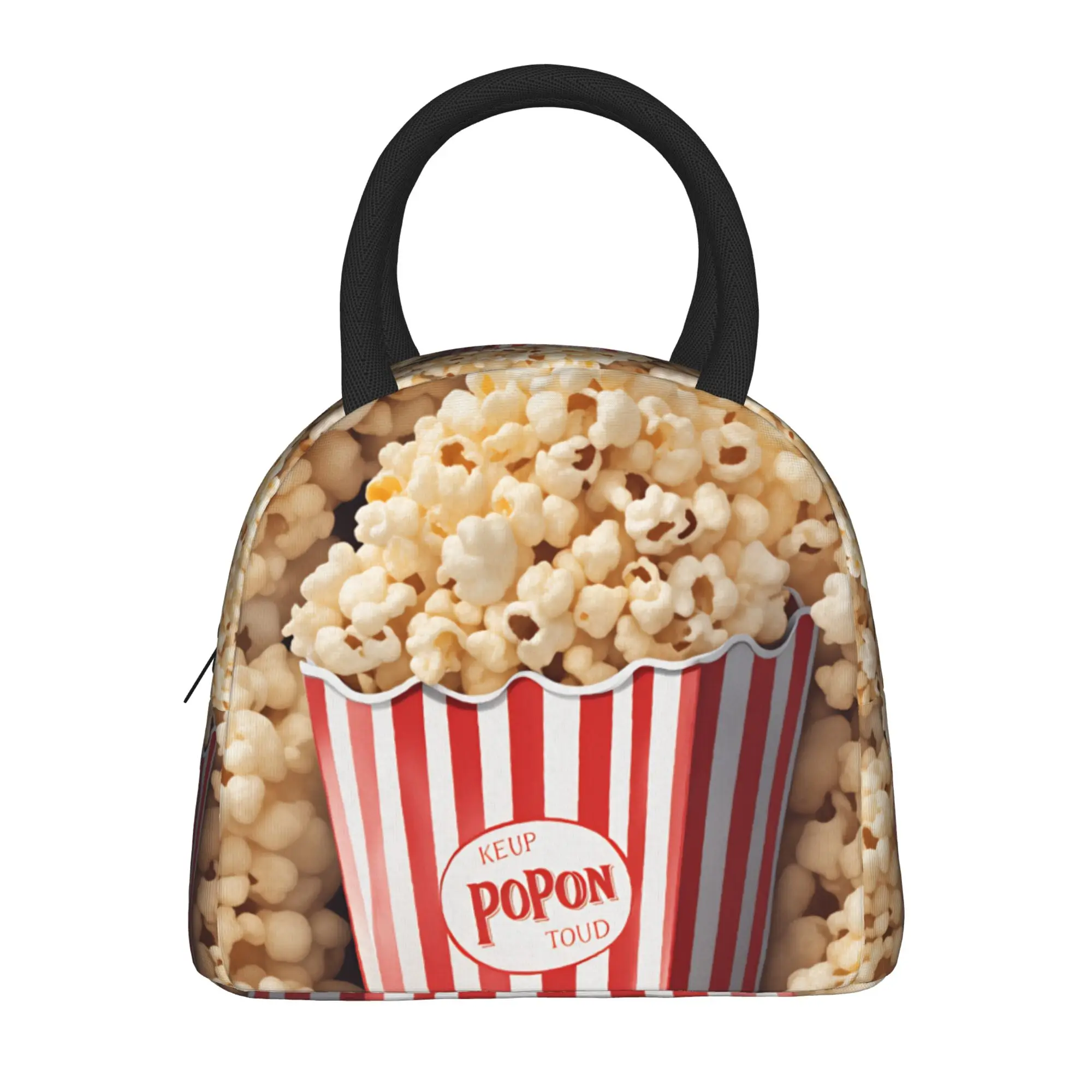 Popcorn Snack Theme Lunch Bag  Leisure Lunch Box For Child Travel Convenient Cooler Bag Waterproof Graphic Tote Food Bags