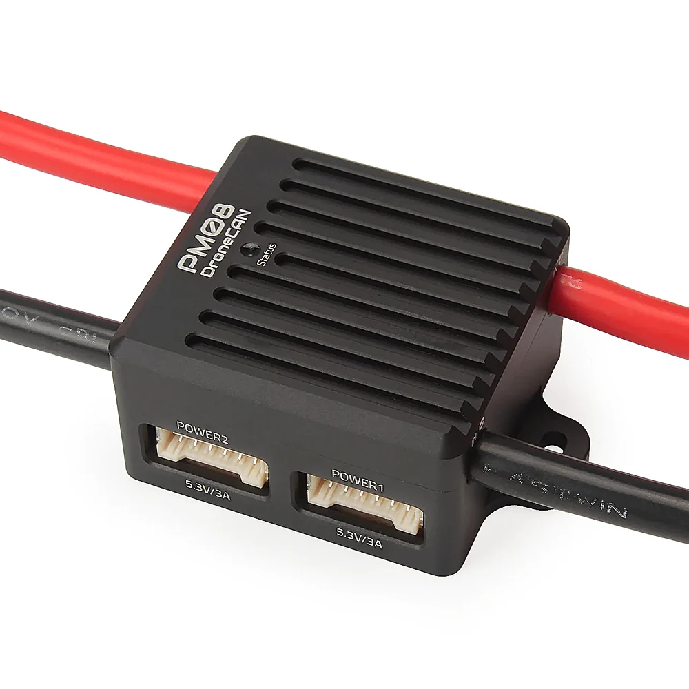 DroneCAN PM08-CAN Power Module 2-14S 200A Dual Step Down UBEC Output With 2x Independent 5V Out For RC FPV Drone