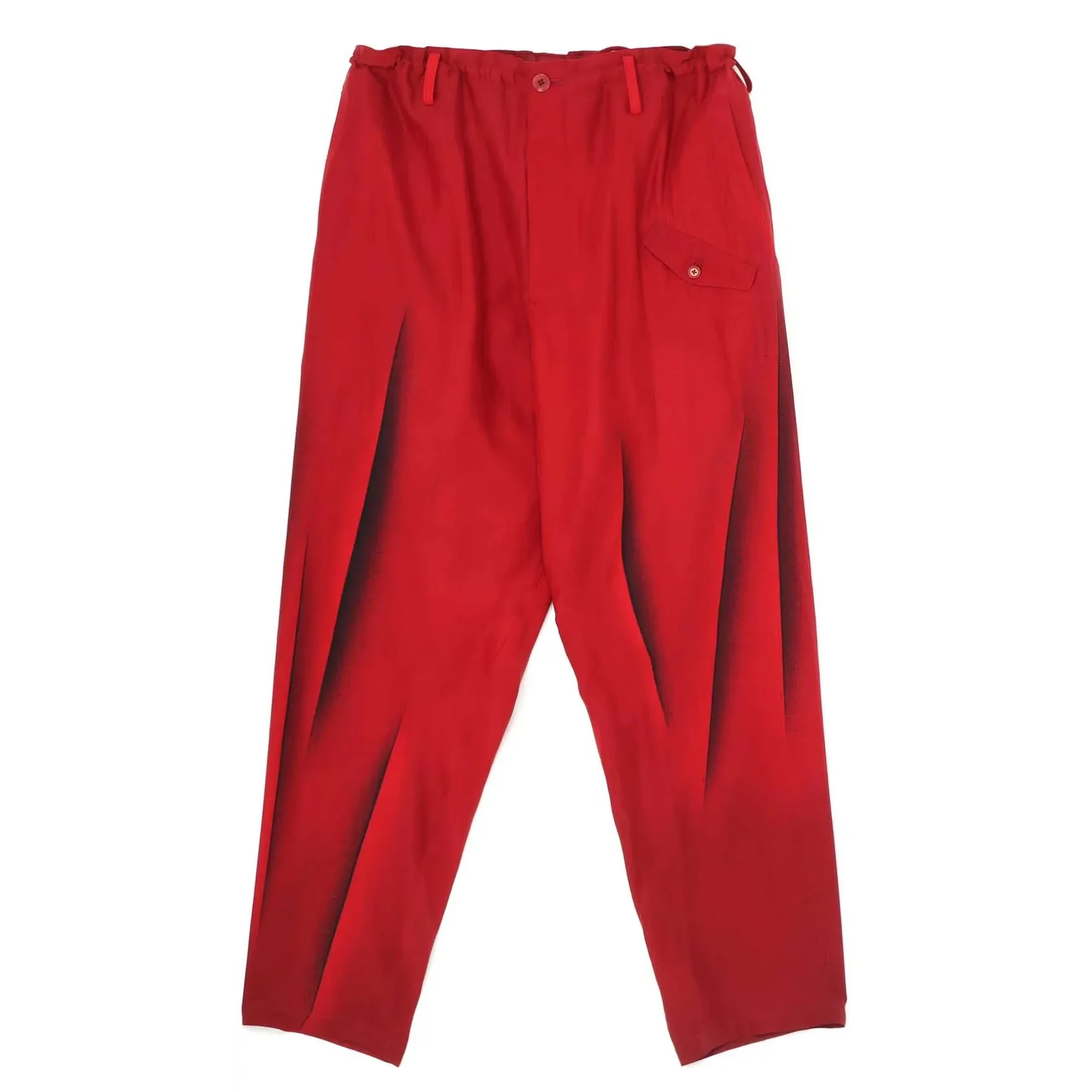 YOJI OOAK التصميم الأصلي للرجال السراويل الحريرية المطبوعة مجردة ندبة نمط مستقيم الساق السراويل عارضة للرجال