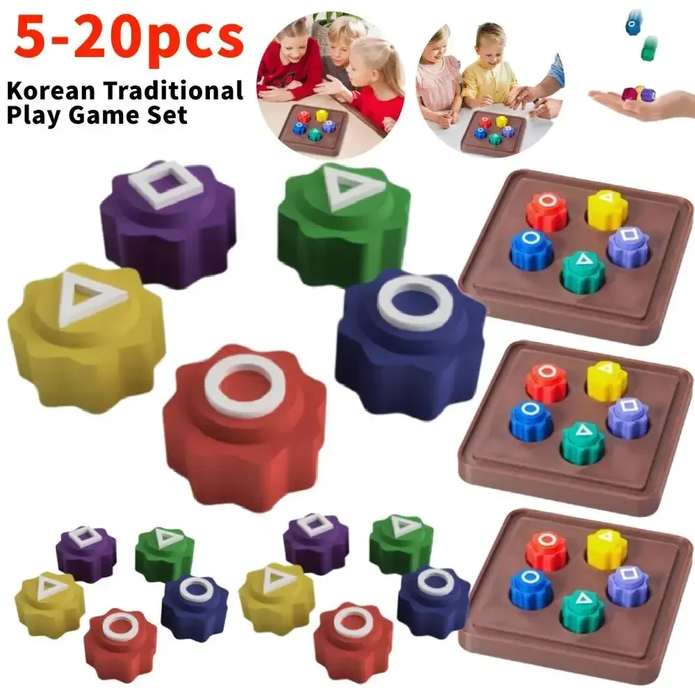 Funny Gonggi Korean Game 5/20 Dice Gonggi Jack Stone Pebbles Set Traditional Play Game Hand Eye Coordination Training Board Game