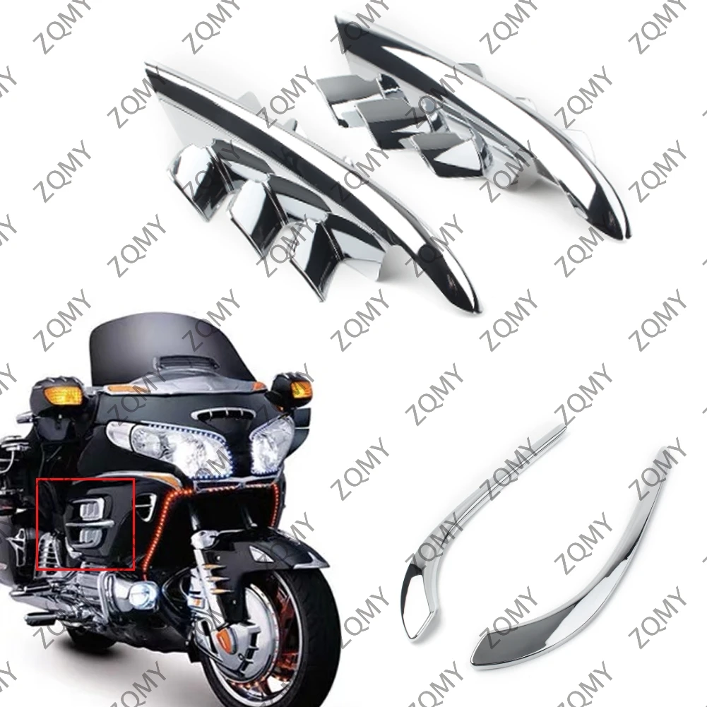 1Pair Gold Wing GL1800 Motorbike Fairing Premier Shark Gills Set Chrome ABS For Honda Goldwing GL 1800 2001-2011