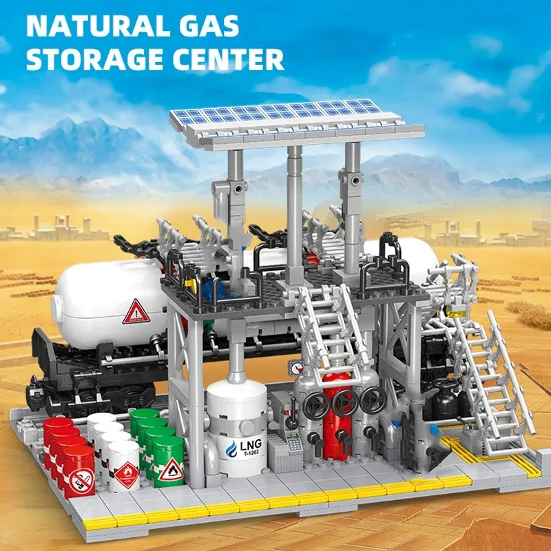 3 in 1 Creavite Moc Chemical Plant Building Blocks 2142Pcs City Factory Bricks Worker Figures Constraction Toys for boys Gift