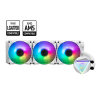 MSI MAG CORELIQUID 360R V2 White 360mm AIO Cooler | Dual Ball Bearing Fan, 2000RPM, 14.3-34.3dB Noise, RGB Lighting