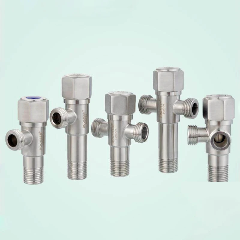 304 Stainless Steel Three-way angle valve Bathroom accessories water inlet valve ，one inlet and double outlet G1/2 specification