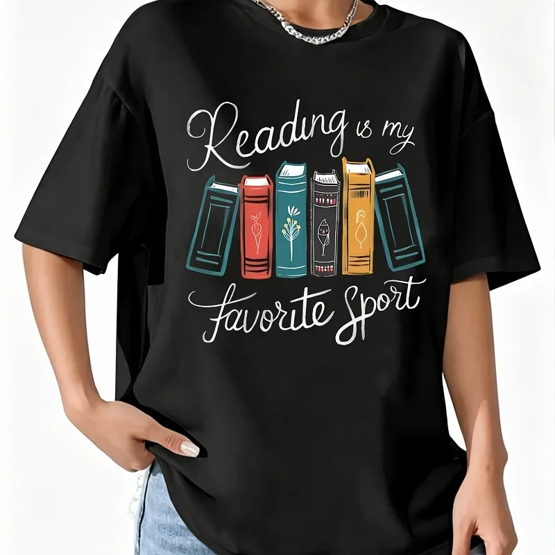 Lightweight Quick-Drying Women's 100% Cotton T-Shirt Short Sleeve Top Casual Round Neck Fun Print Tee S-5Xl
