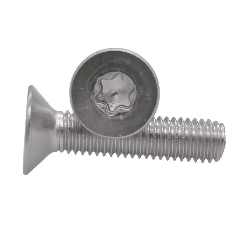 5/50pcs M1.6 M2 M2.5 M3 M4 M5 M6 M8 M10 304 A2-70 stainless steel GB2673 Six-Lobe Torx Flat Countersunk Head Screw Six Lobe Bolt