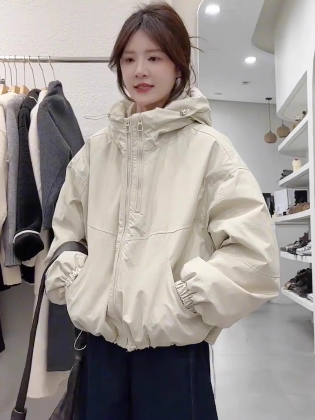 

Loose Casual Windproof Daily Wear Autumn New Arrival Brand Zipper Hooded Women's Korean Sle