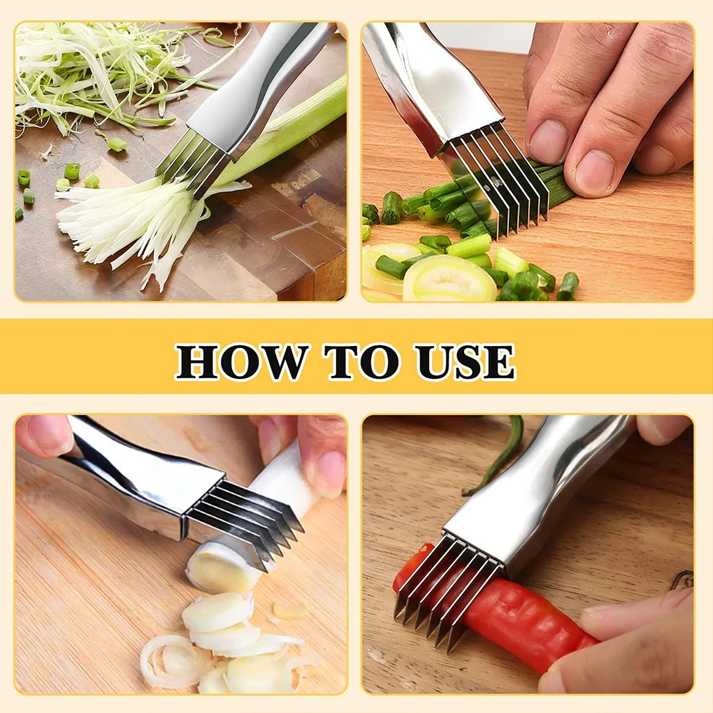 3x Household Multifunctional Knife For Slicing Onions And Garlic Easy To Clean Shred Silk Knife