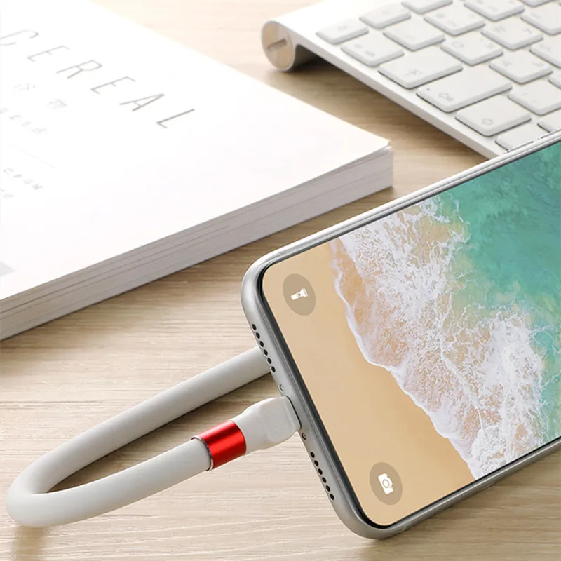 2in1 USB Type C Cable Phone Flexible Fast Charging Cable Stand For iPhone Xiaomi Huawei Samsung Lazy Cable Desktop Phone Holder