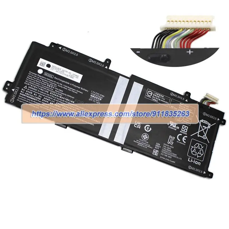 Genuine MC02XL MR02XL Battery HSTNN-DB9E M33875-005 TPN-DB0G for Hp Elite X2 G8 G4 Tablet 7.7V 5950mAh 47Wh
