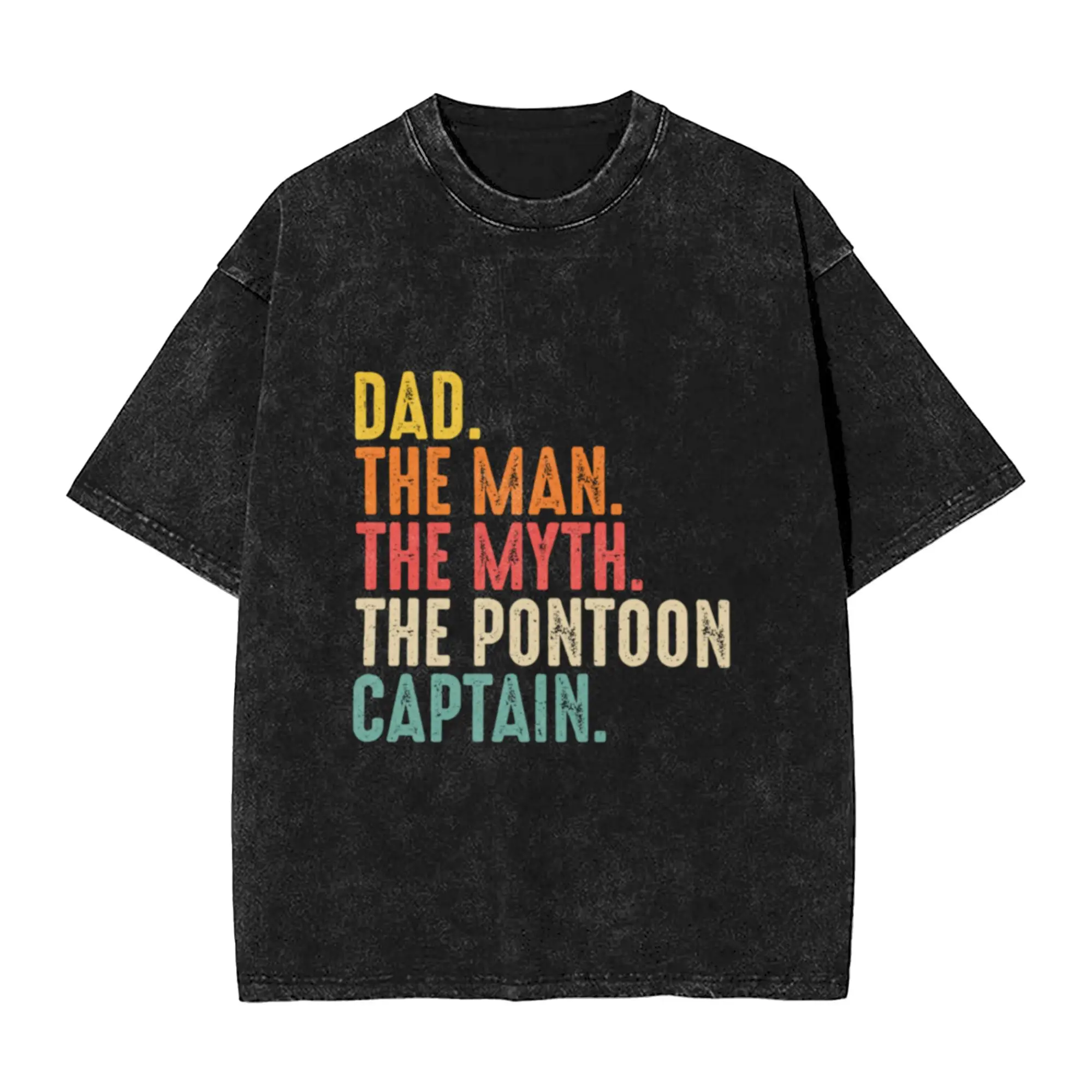 Funny Pontoon Dad Art For Men Boating Pontoon Boat Captain Unique Trendy A Vintage Oversized Cotton Unisex T-Shirts