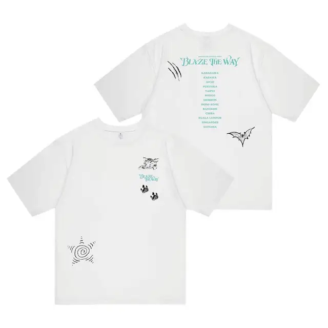 2026 Kpop Korean Trend Stars Same Style BlazeTheWay Letter y2k T-shirt Fans Women Men Summer Oversized Cotton Printe T-shirt 3