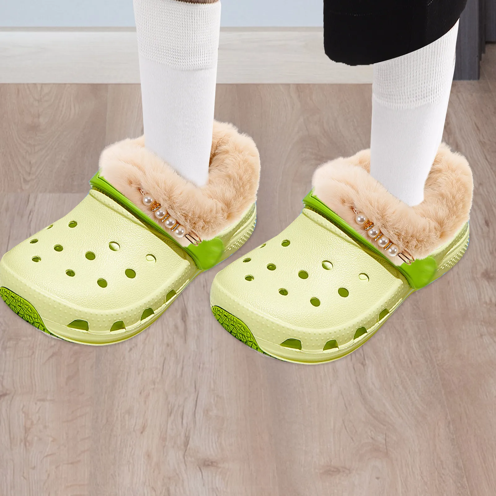 

1pcs Detachable Shoe Liners Warm Inserts Winter Clogs Slippers Lining Replacement Soft Foot Inserts Size 38-39 Removable