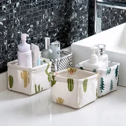 New Cute Desktop Storage Box Foldable Bedroom Storages Desk Stationery Basket Does Organizer Cosmetics Container Basket