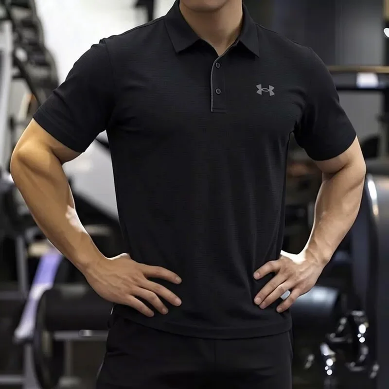 Under Armour Quick-Dry Short-Sleeved Polo Shirt for Men - New Style Collar Half-Sleeve Business Sport Shirt 1290140-001