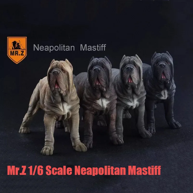 Mr.Z 1/6 Scale Neapolitan Mastiff Dog Animal Statue Model Toy 4 Colors For Action Figure Solider Scence Accessory Collection