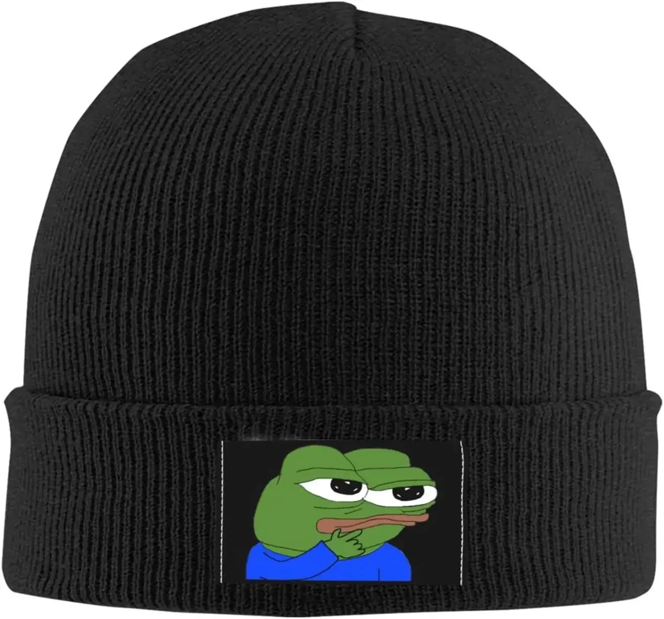 Pepe The Frog Thinking Unisex Adult Knit Knit Hat Cap for Men Women Warm Snug Hat Cap