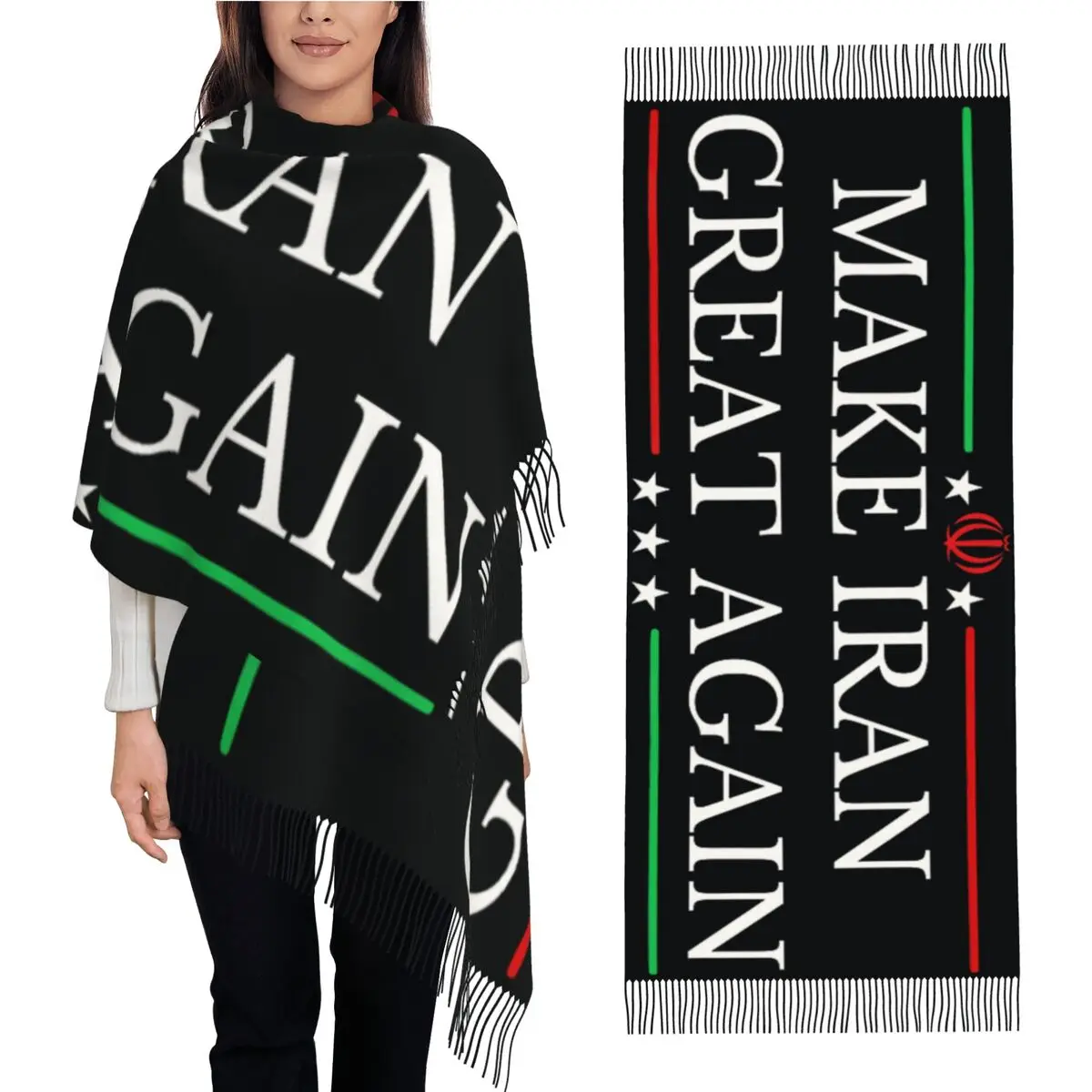 Outdoor Scarf Winter Make Iran Great Again Iranian MIGA Shawls Wrpas New Design Bufanda Mujer Lady Vintage Head Scarves