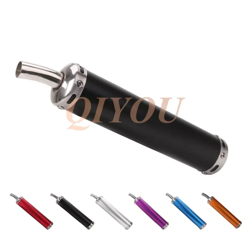 Motorcycle Exhaust Muffler, 20mm Inlet Universal Metal Exhaust Muffler 2 Stroke Motorcycle Slip on Muffler Silencers Pipe 