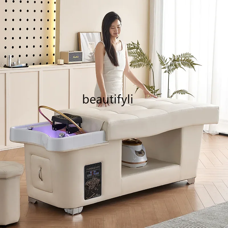 Thai Head Therapy Shampoo Chair Water Circulation Fumigation Beauty Salon Face Washing Bar Massage Ear Cleaning Bed