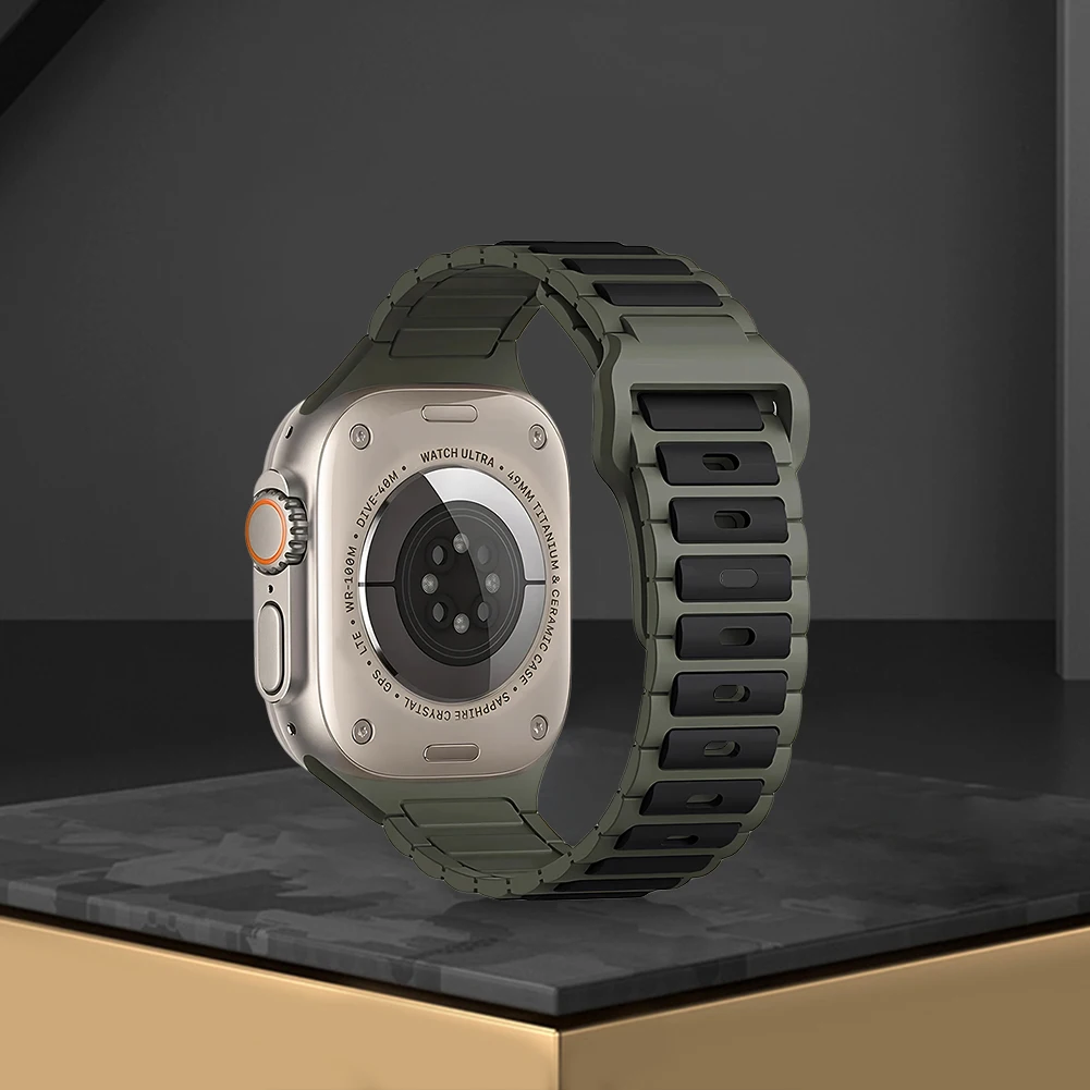 Cinturini sportivi con cinturino in silicone Cinturini per orologi impermeabili Bracciale in silicone resistente al sudore per Apple Watch 9/8/7/Ultra S10 38 40 41 S10 42mm