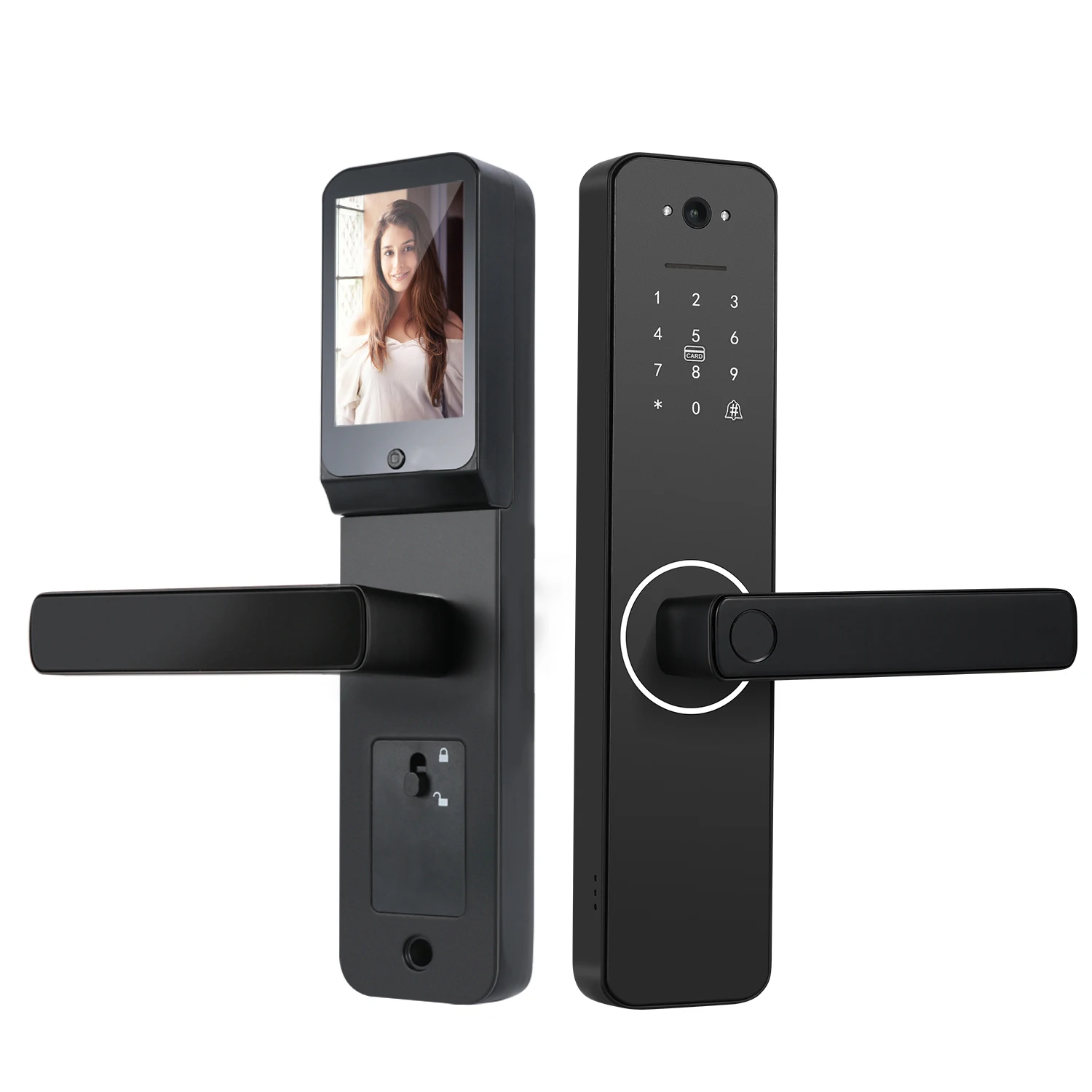 Tuya WiFi Smart Door Lock  With Built‑in Camera Digital Electronic Lock Fingerprint Password RFID APP Remote Unlock For Home