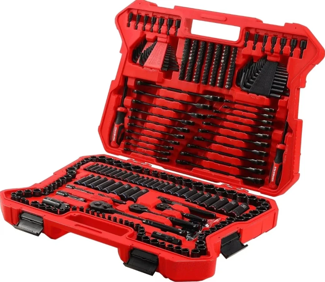 303-Piece Mechanics Tool Set, 120T Ratcheting Wrench, Professional, SAE/Metric