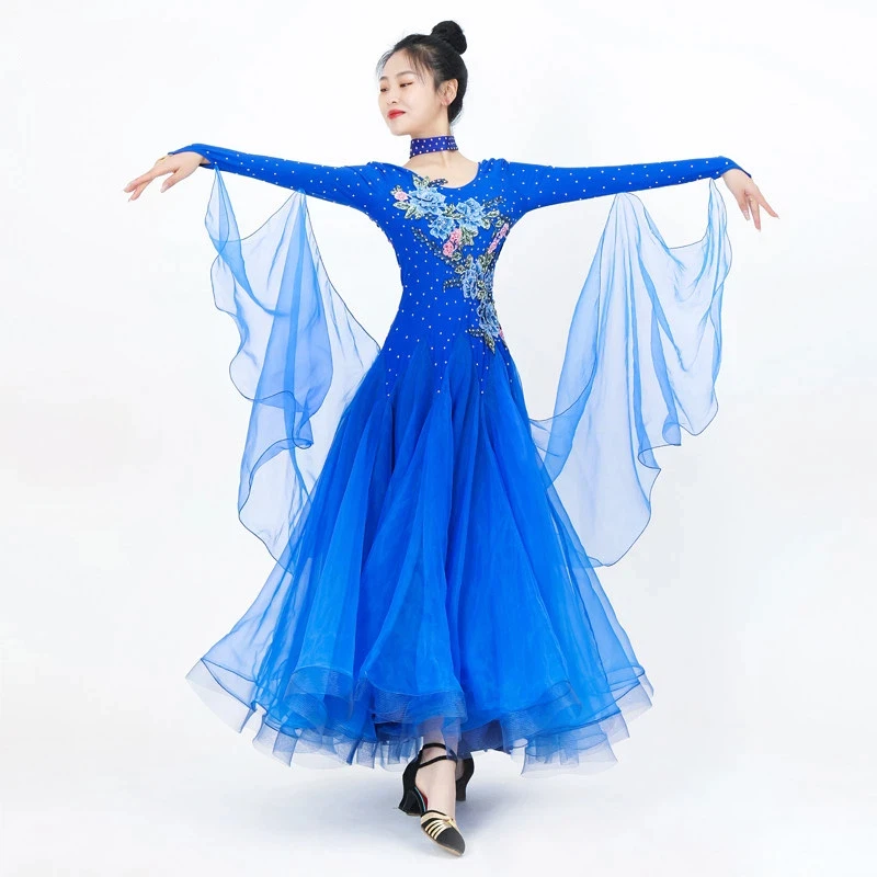 2026 New Modern Dance National Standard Dance Skirt Competition Table Performance Costume Dance Stage Dress Waltz Friendship