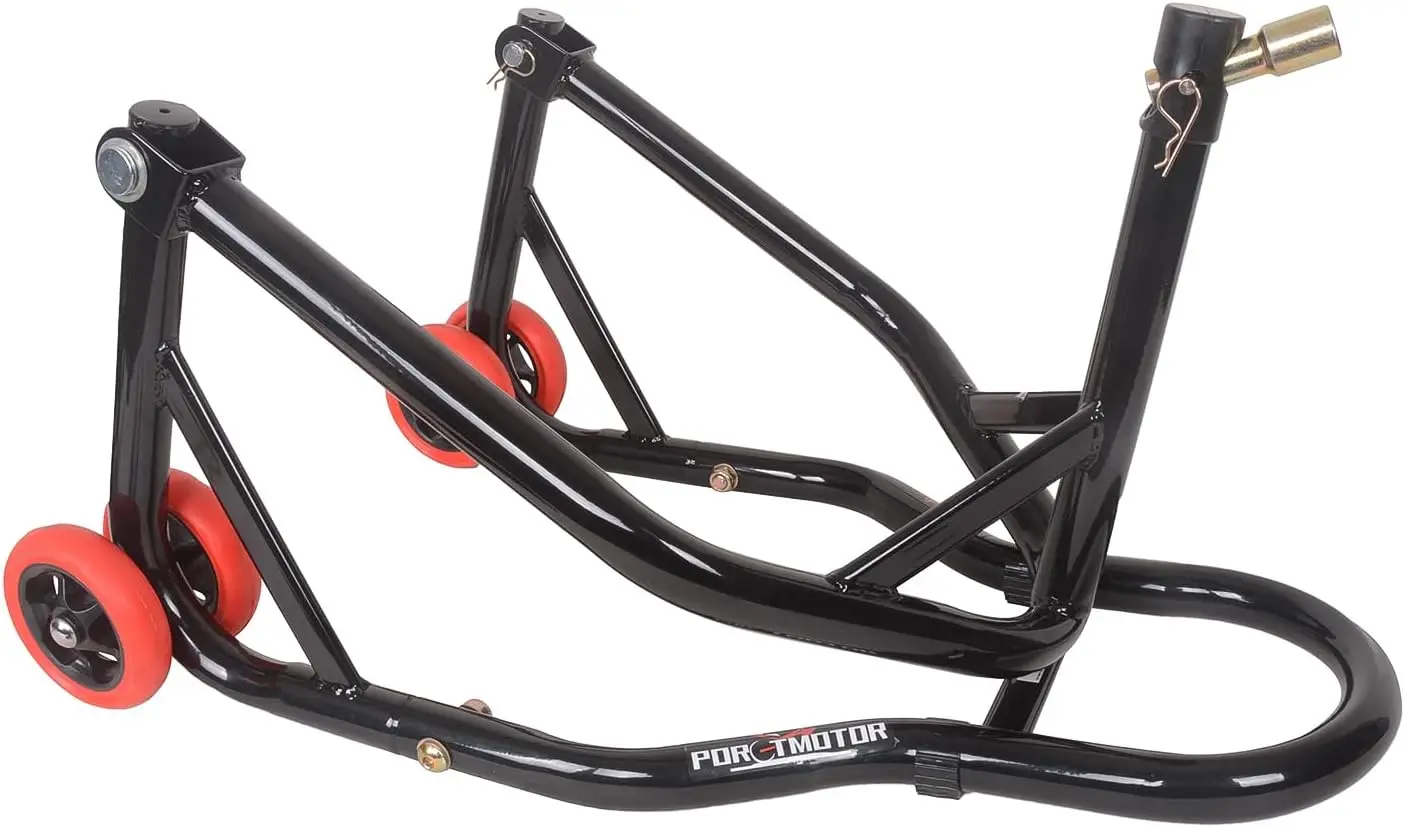 

Подъемная подставка для переднего колеса мотоцикла, тройная конструкция дерева с емкостью 660 фунтов для легкого снятия шин и обслуживания вилок