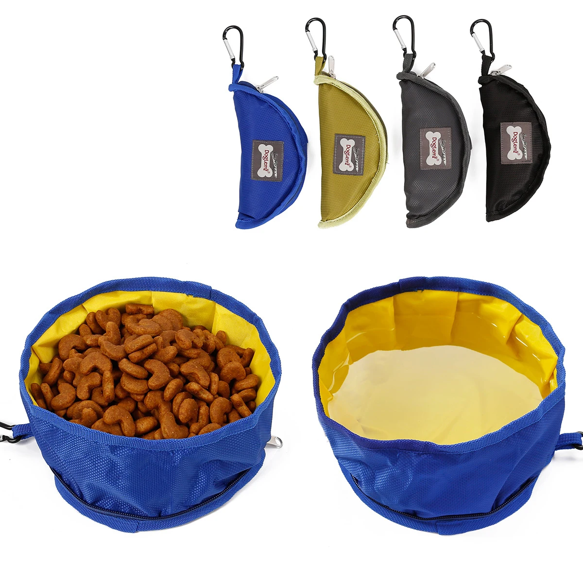 

Big Volume Dog Drinking Container Foldable Dog Water Bowl Food Storage Bag Outdoor Hiking Travel Folding Pet Bowl 1100ML