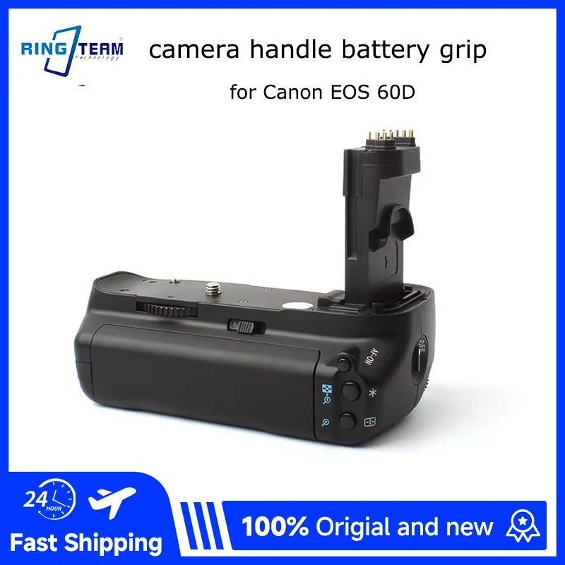 canon-eos-60d用カメラバッテリーハンドルグリップ交換品、バッテリー寿命延長、写真撮影用防振機能付き