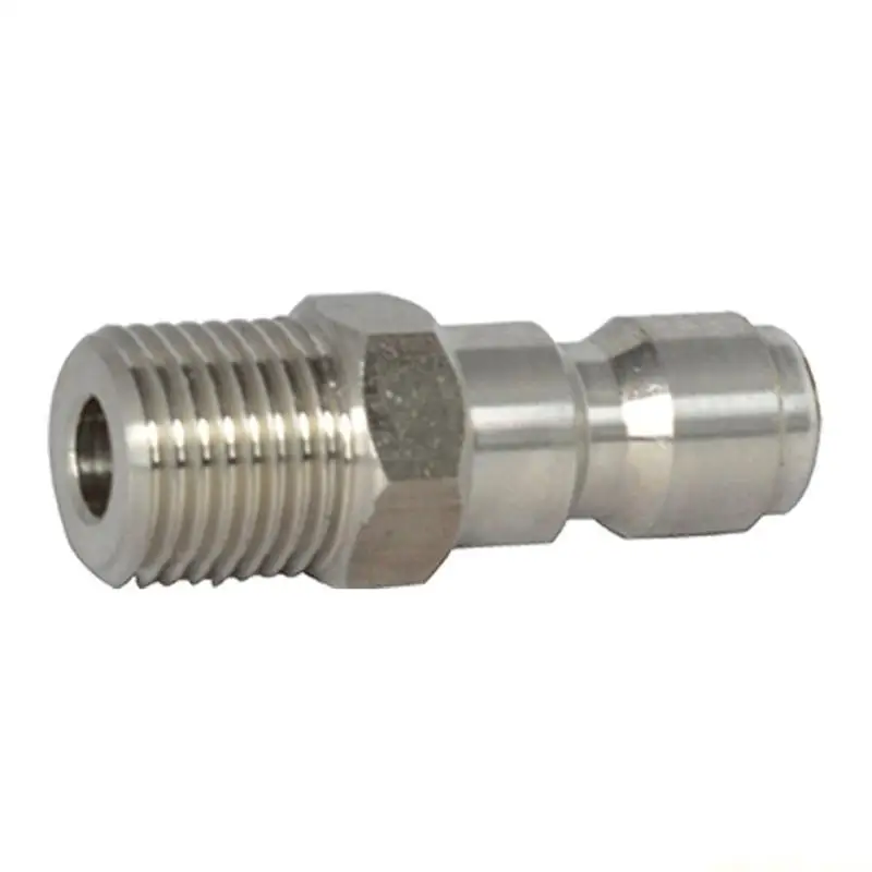 QX2E High Pressure Car Washer Fittings Stainless Steel 1/4 Inch Male Plug Quick Release Snow Foam Nozzle Adapter Connector