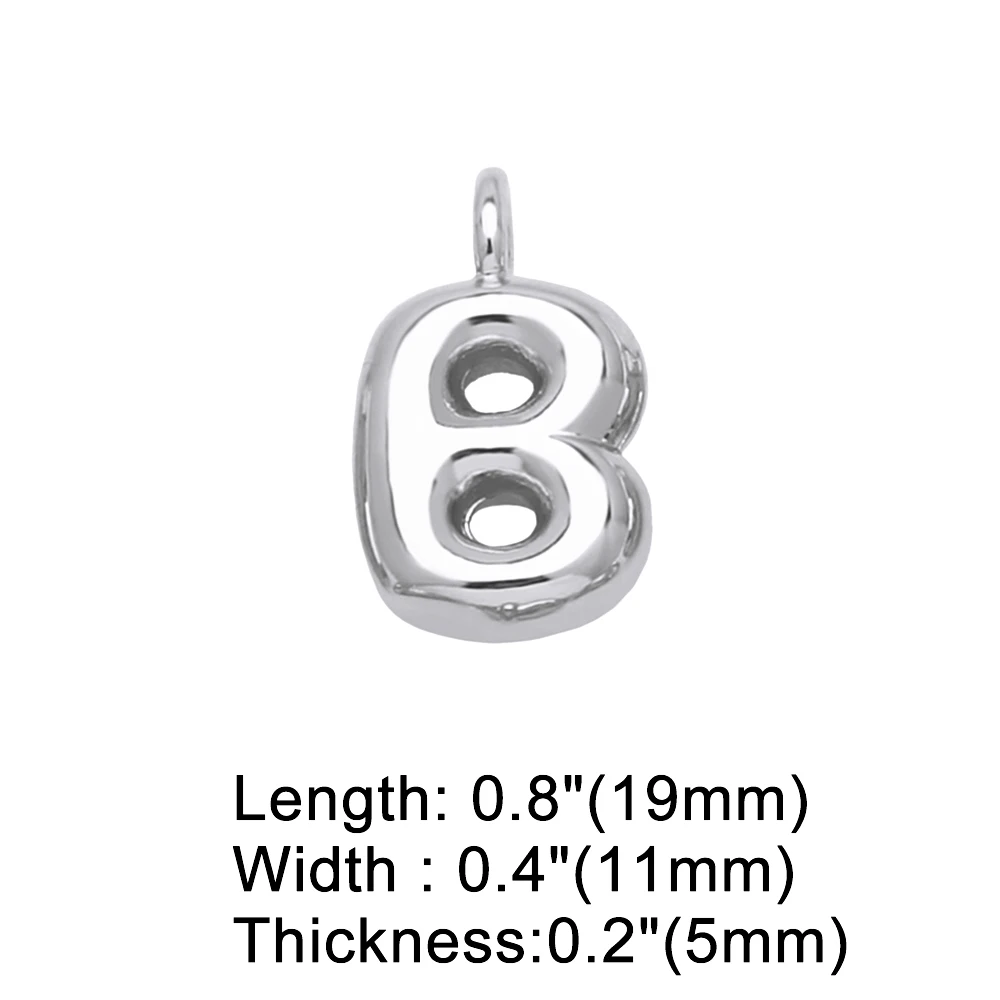 OCESRIO Polish Mini Silver Color Ballon Initial Letter Necklaces Pendant Copper Gold Plated Jewelry Making Supplies pdtb520