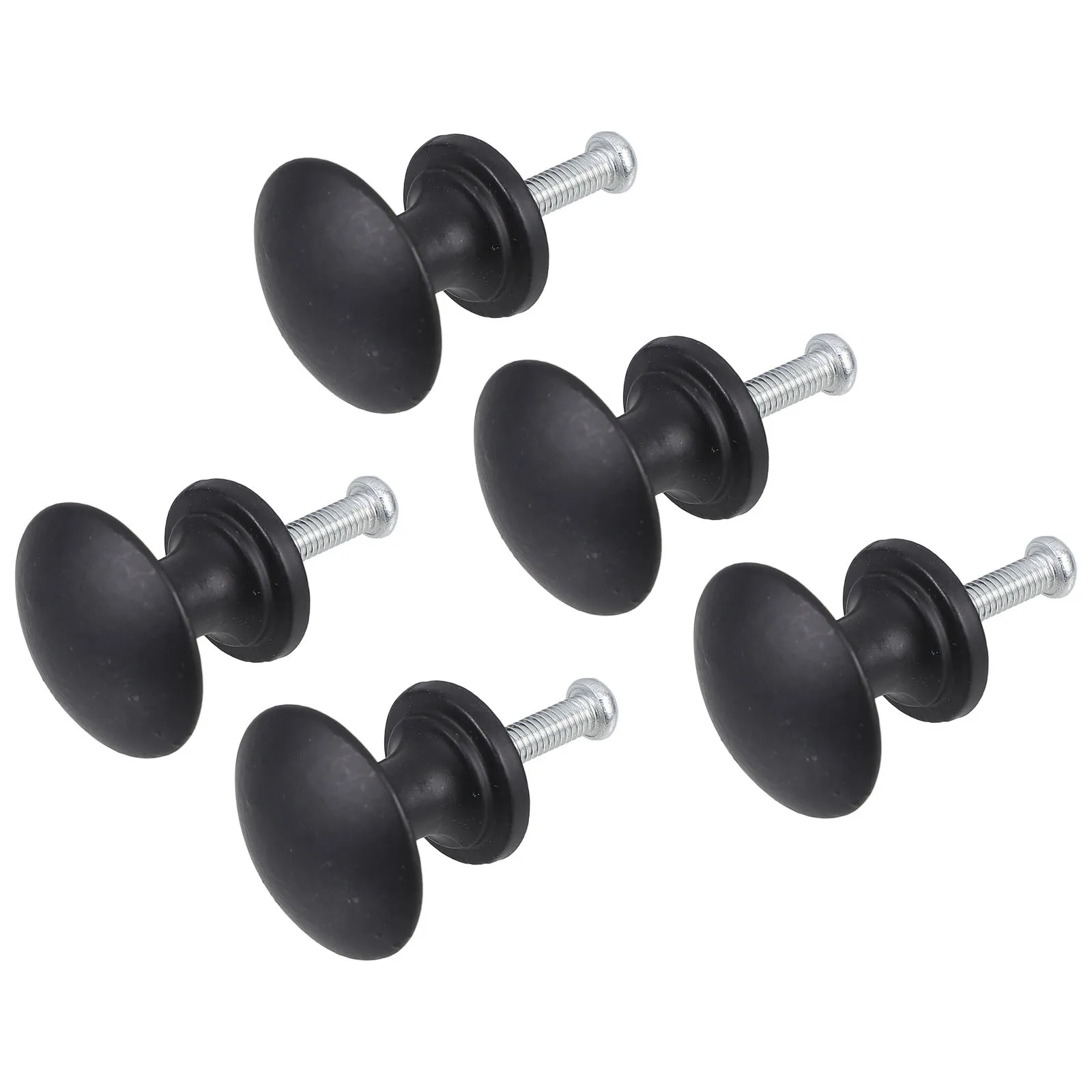 

5pcs Drawer Cabinet Handles Black Metal Knobs For Kitchen Wardrobe Furniture Replacement Pulls Closet Door Knobs
