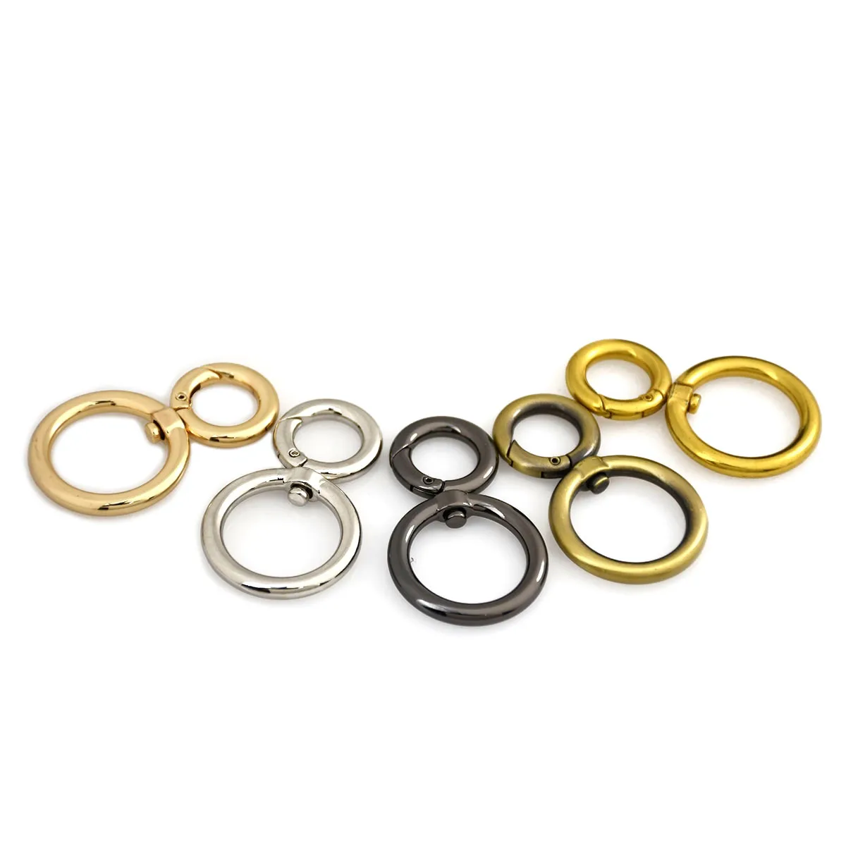 1pcs Metal Double Circle Snap Hook Spring Gate O Ring Trigger Clasps for DIY Bag Strap Belt Connecting Hardware Accessory