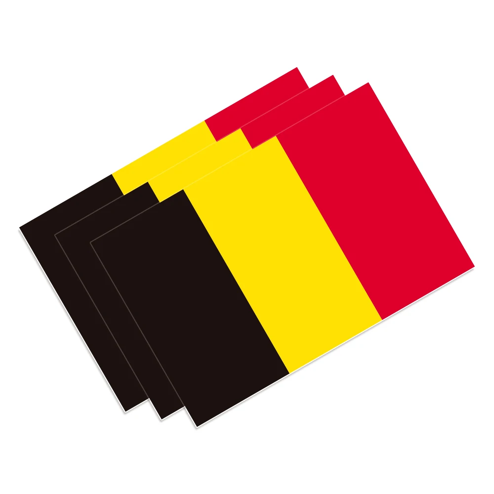 3pcs Belgian Flag Car Stickers Auto Motorcycle DIY Decoration PVC Sticker Waterproof Styling Decals Car Exterior Accessories