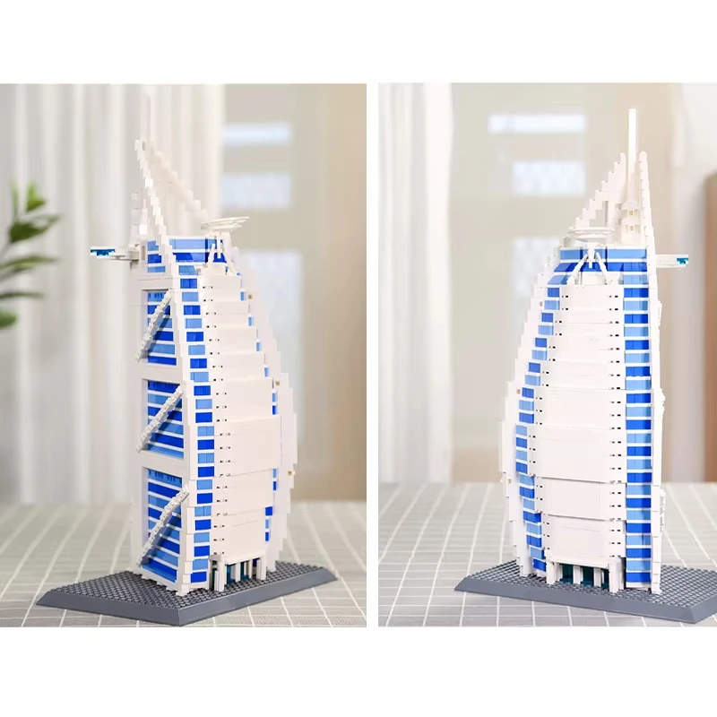Kit de construction de repère de luxe de Dubaï, modèle d'hôtel arabe Burj Al 1306 pièces, cadeau exclusif pour les fans d'architecture adultes
