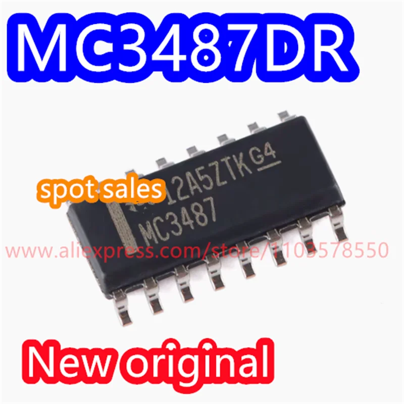 (50PCS)  Brand new original MC3487DR MC3487 patch SOP16 four-way differential line driver IC chip MC3486DR MC3486  74LVC125AD