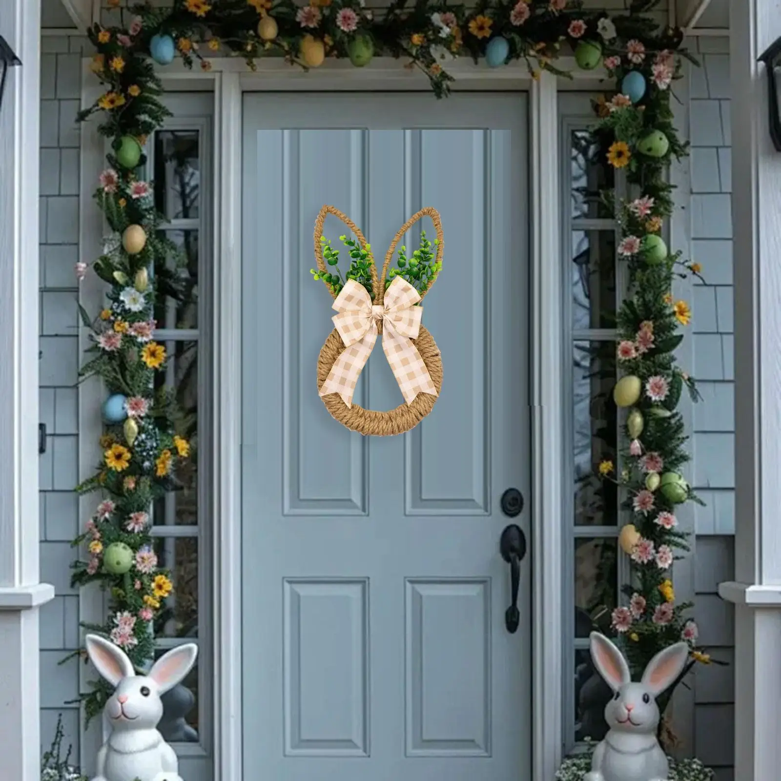 

Easter Bunny Wreath Spring Wreath Home Decoration Creative Centerpiece Easter Decoration Hanging Ornament for Door Bedroom