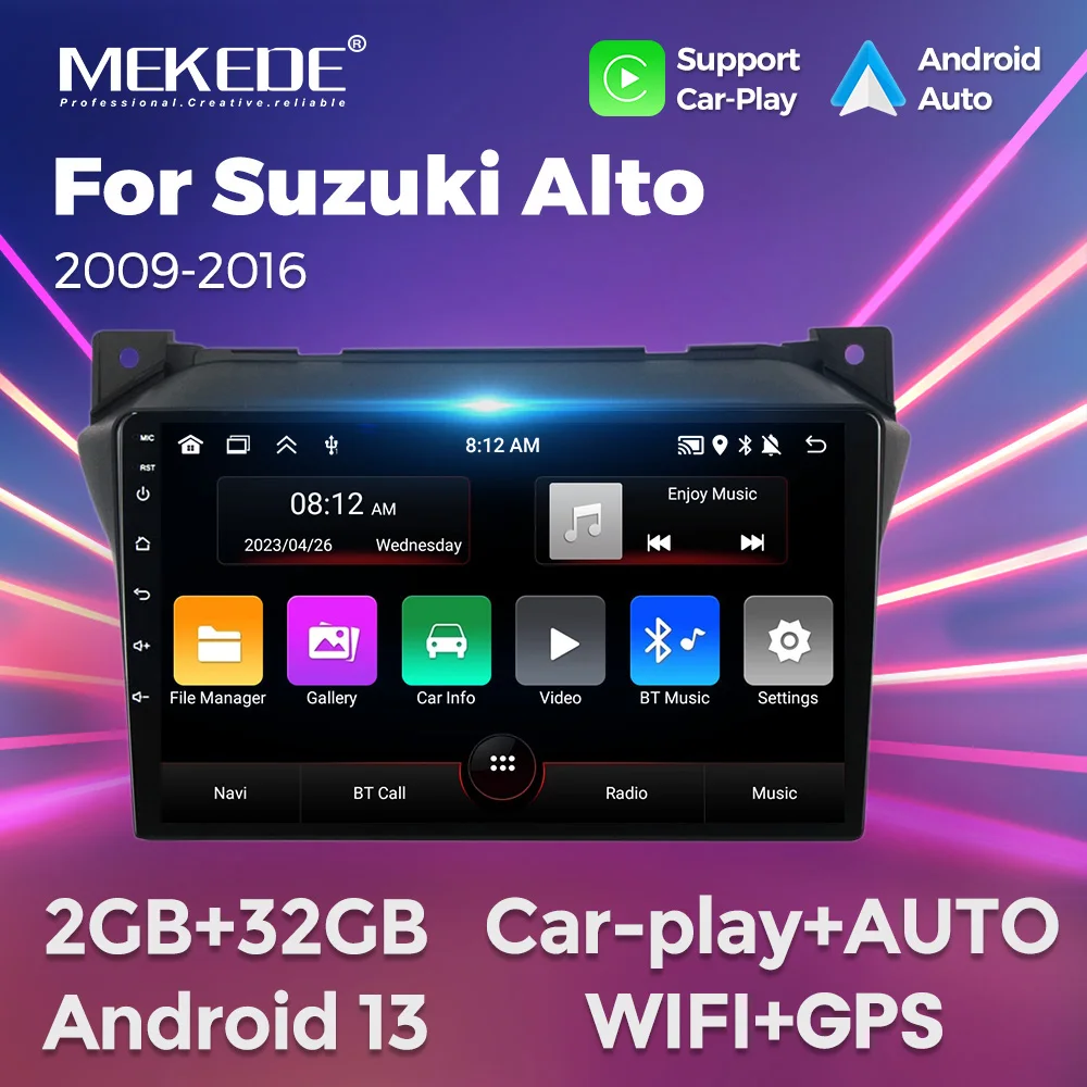 MEKEDE Car Radio Android Smart System For Suzuki Alto 2009 2010 2011 2012-2016 Auto Video Multimedia Stereo 2Din WIFI BT Carplay