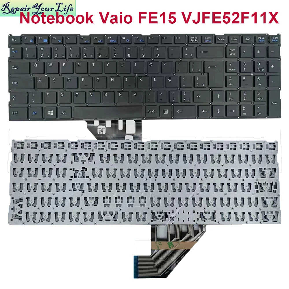 PT-BR Brazil Keyboard for Sony Notebook Vaio FE15 VJFE52F11X-B0611H/B1881H Replacement Keyboard Brazilian Portuguese PRIDE-K3675