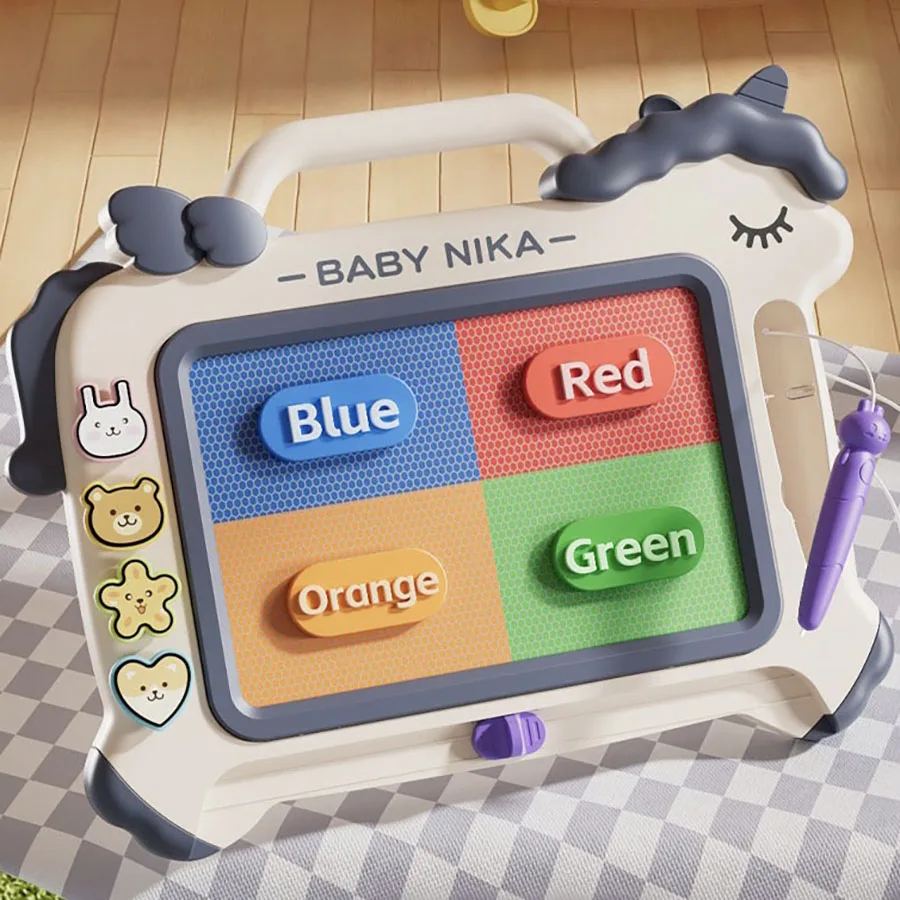 1pc Children's Color Large Graffiti Board Erase Magnetic Board Writing Board Learning Cardboard Detachable Writer