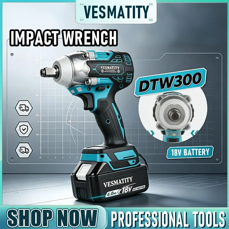 Brushless cordless wrench tool set 330Nm torque high power wind cannon for tire removal auto repair for 18V 20V battery