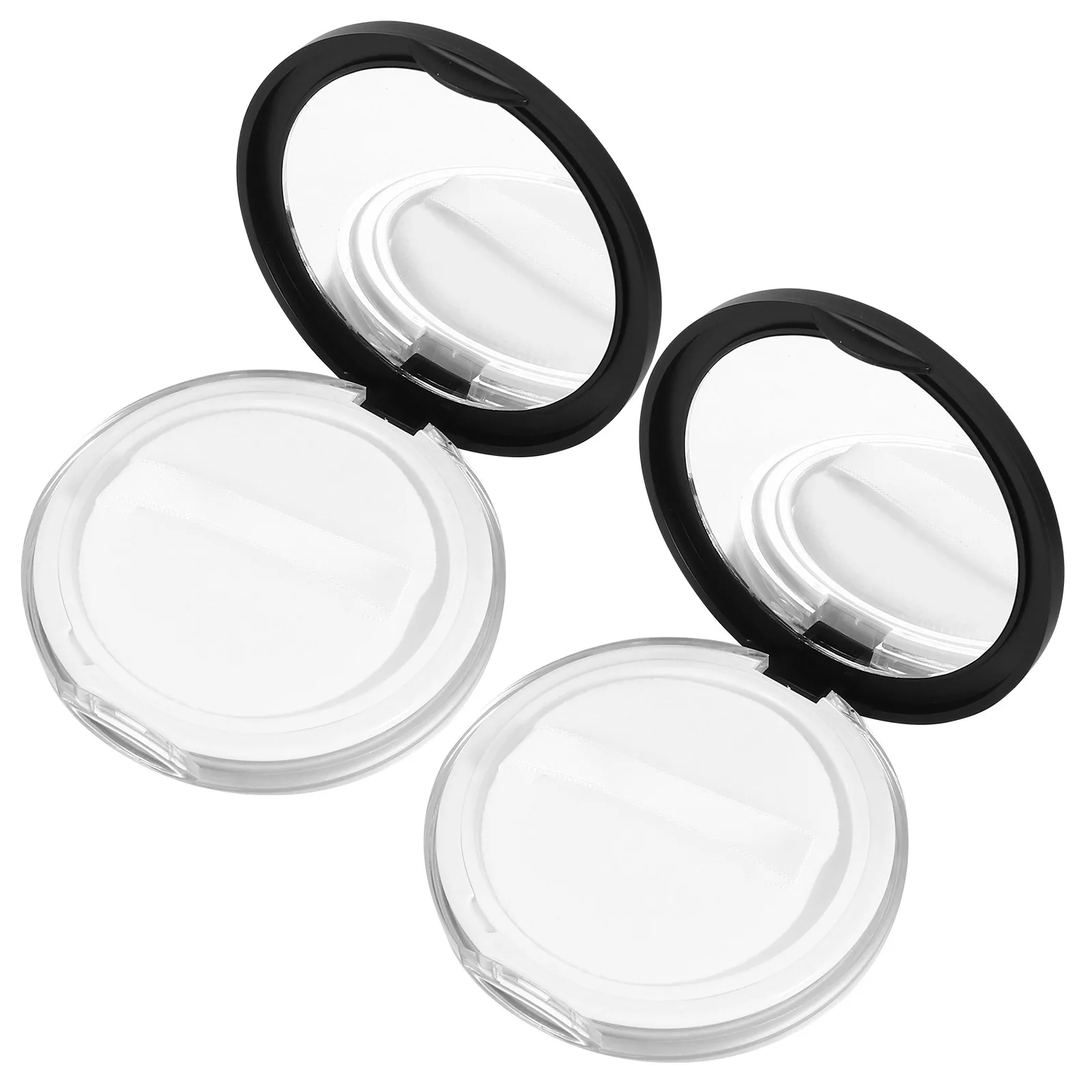 

2pcs Empty Powder Box for Loose Powder Travel Plastic Storage Dispenser Puff Case Lightweight Reusable Easy Clean Simple Design